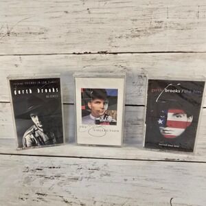 VTG Garth Brooks Cassette Tape Lot: No Fences, The Hits &‎ The Collection